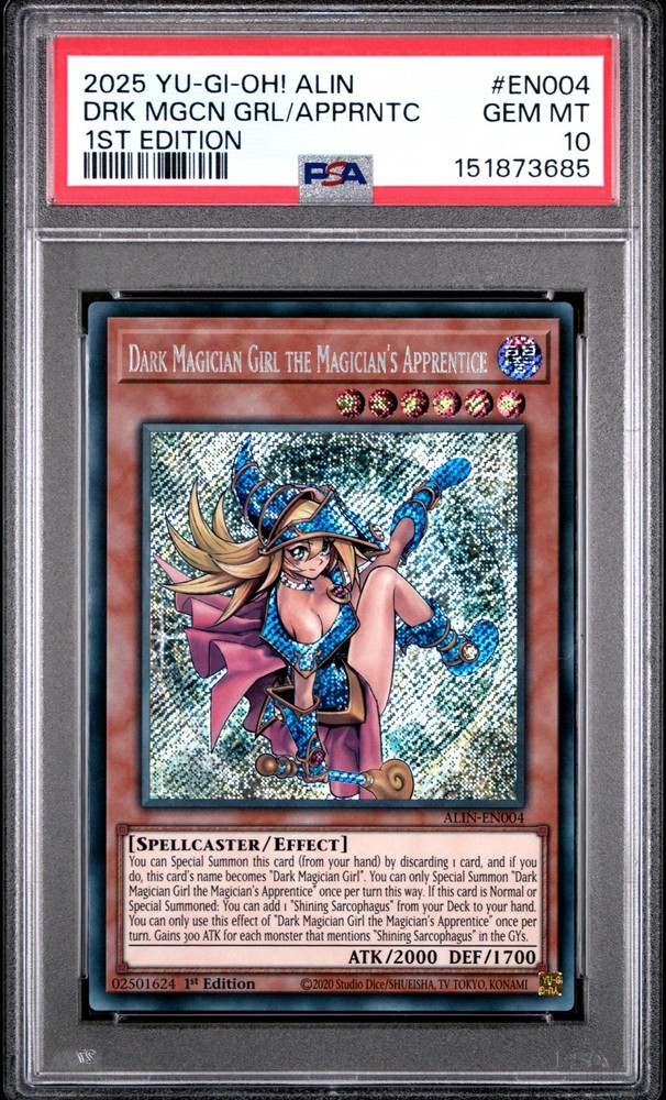 2025 YU-GI-OH! 1ST EDITION DARK MAGICIAN GIRL THE MAGICIAN'S APPRENTICE PSA 10