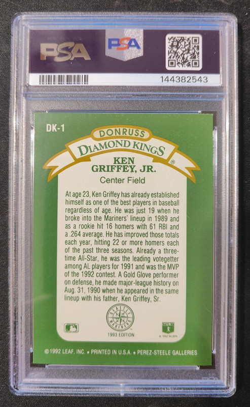 1993 Donruss DIAMOND KINGS Ken Griffey Jr!!! PSA 9 MINT!!!! view 2