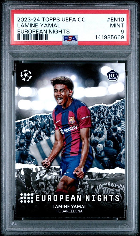 2023-24 TOPPS UEFA CLUB COMPETITIONS EUROPEAN NIGHTS #EN10 LAMINE YAMAL PSA 9