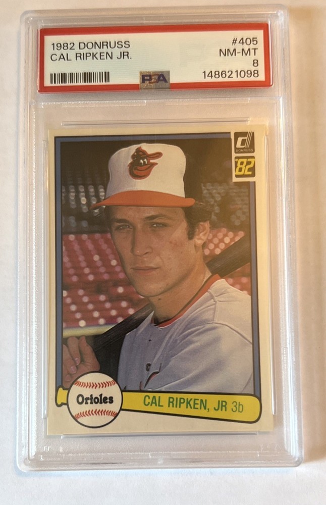 1982 DONRUSS #405 CAL RIPKEN JR., PSA 8 NM-MT, RC, ROOKIE CARD, HOF, ORIOLES