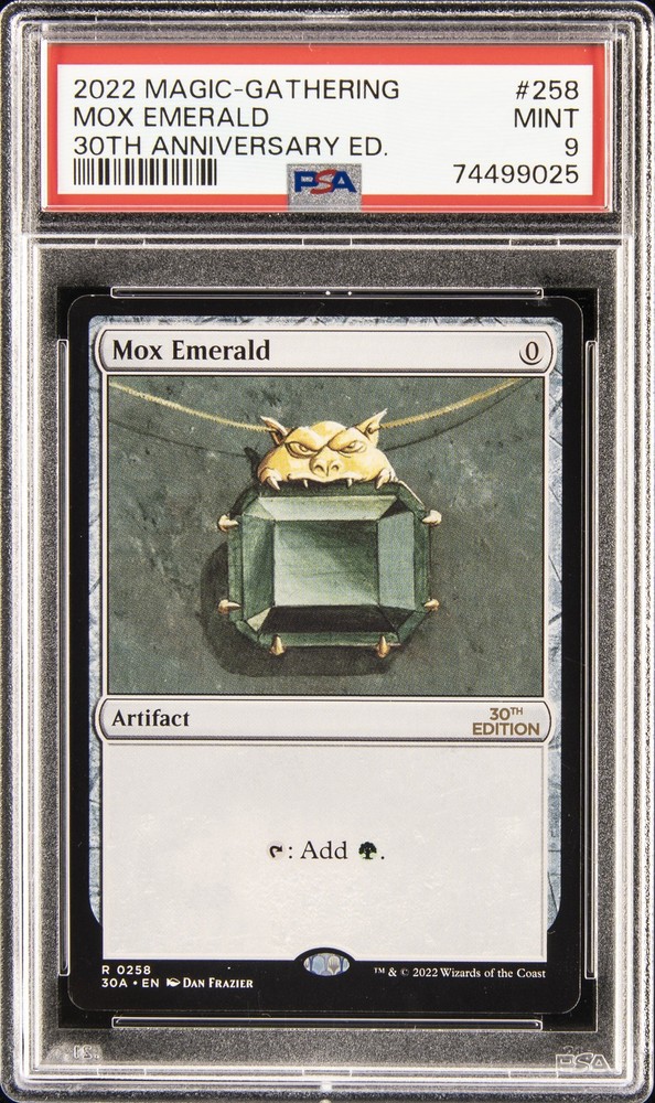 2022 MAGIC: THE GATHERING 30TH ANNIVERSARY EDITION #258 MOX EMERALD PSA 9
