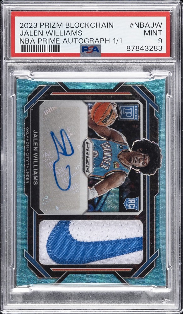 2023 PANINI PRIZM BLOCKCHAIN NBA PRIME AUTO JALEN WILLIAMS ROOKIE RC 1/1 PSA 9