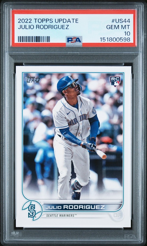 2022 TOPPS UPDATE #US44 JULIO RODRIGUEZ ROOKIE RC PSA 10