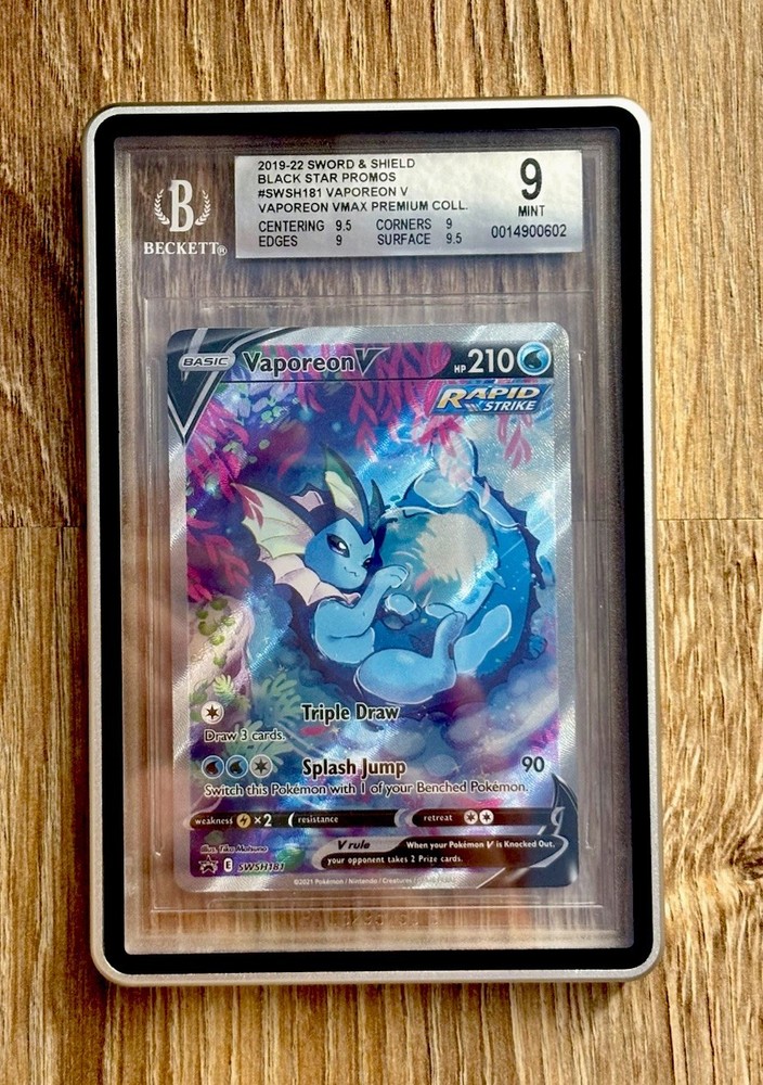 Beckett BGS 9 Pokemon Vaporeon V SWSH181 Black Star Promo Holo ENG UV Protected