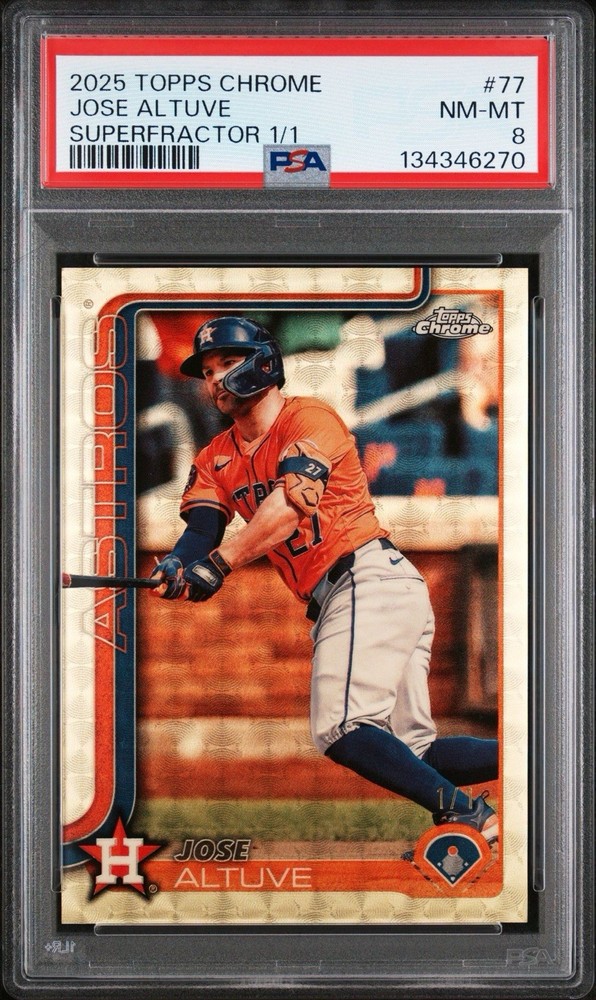 2025 Topps Chrome - Jose Altuve #77 SuperFractor 1/1 PSA