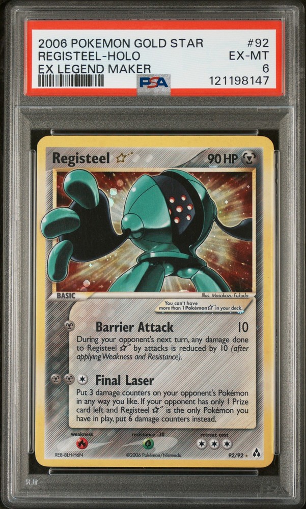 2006 POKEMON EX LEGEND MAKER GOLD STAR #92 REGISTEEL-HOLO PSA 6