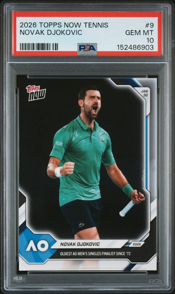 2026 TOPPS NOW TENNIS #9 NOVAK DJOKOVIC PSA 10