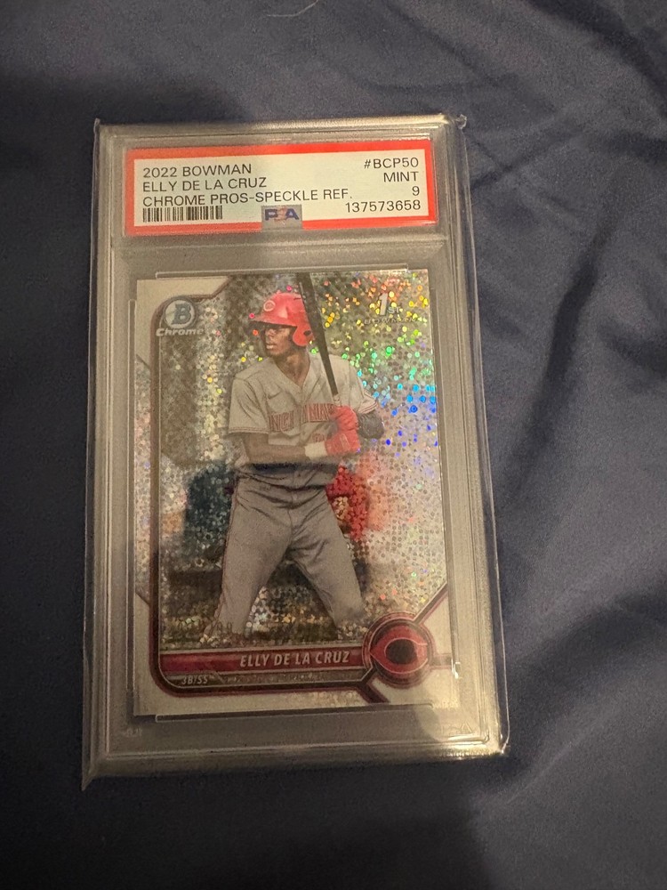 Elly de la cruz 2022 bowman chrome prospects speckle refractor /299 psa 9!