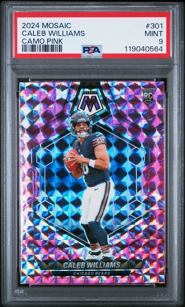 2024 PANINI MOSAIC CAMO PINK #301 CALEB WILLIAMS PSA 9 view 1