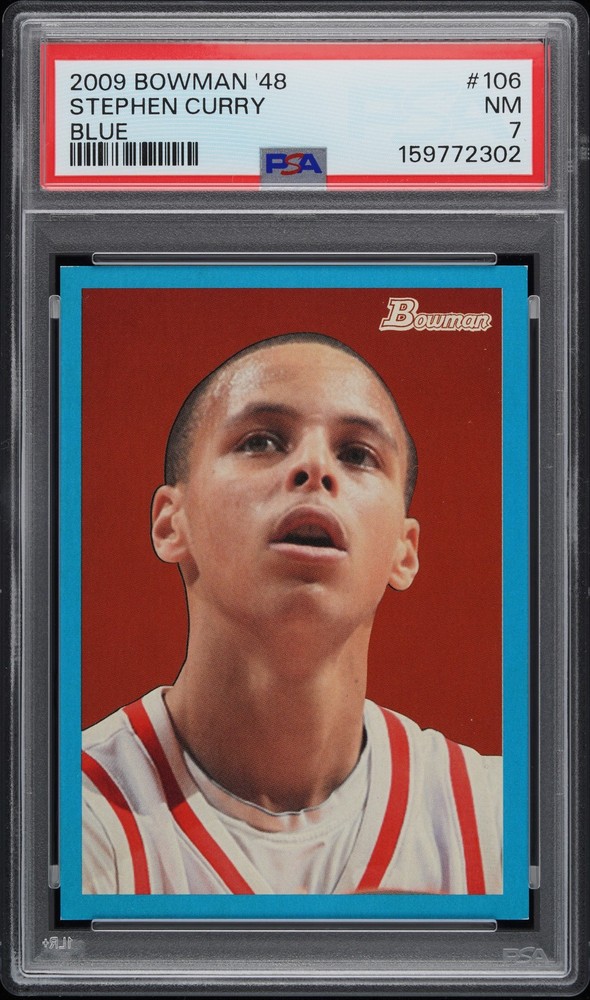 2009 BOWMAN '48 BLUE #106 STEPHEN CURRY ROOKIE RC 1684/1948 PSA 7