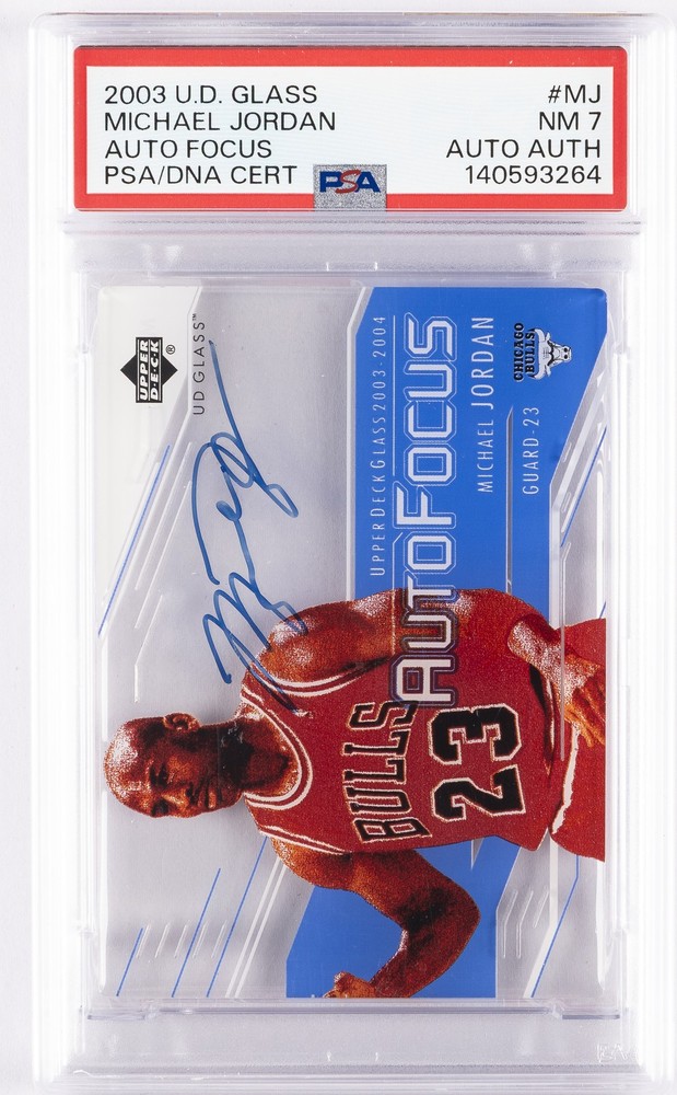 2003 UD GLASS AUTO FOCUS #MJ MICHAEL JORDAN PSA 7 AUTO AUTHENTIC