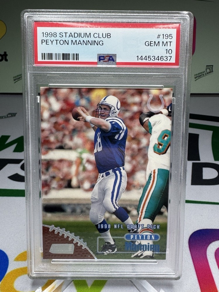 1998 Stadium Club Peyton Manning Rookie RC #195 PSA 10 - Indianapolis Colts