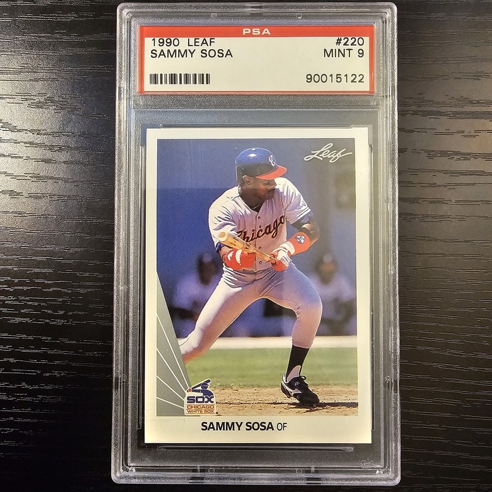 Sammy Sosa 1990 Leaf #220 Rookie PSA 9 Mint Chicago White Sox RC