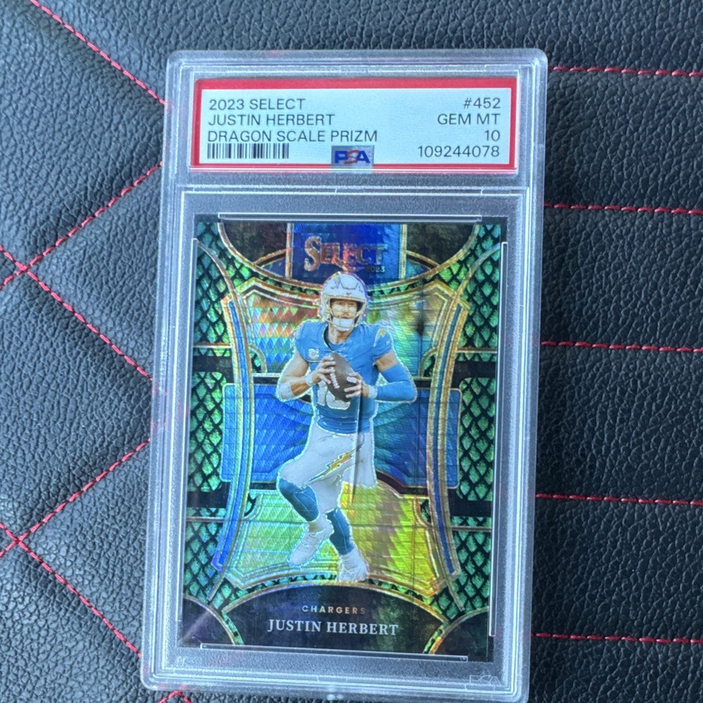 Panini 2023 Select Suite Level Justin Herbert #452 Dragon Scale Prizm PSA 10 /70