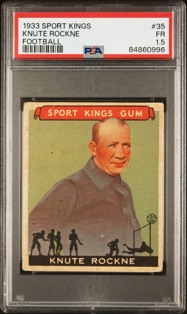 KNUTE ROCKNE~ 1933 Goudey Sport Kings-HOF🔥PSA 1.5, Great Eye Appeal -Beauty