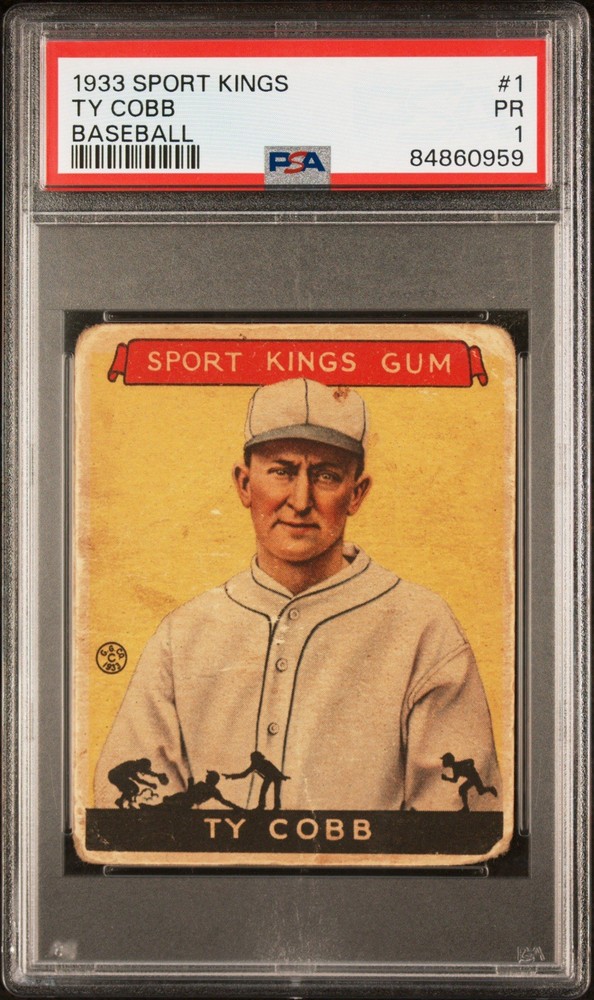 TY COBB~ 1933 Goudey Sport Kings-HOF🔥PSA 1~ Great Eye Appeal -Beauty