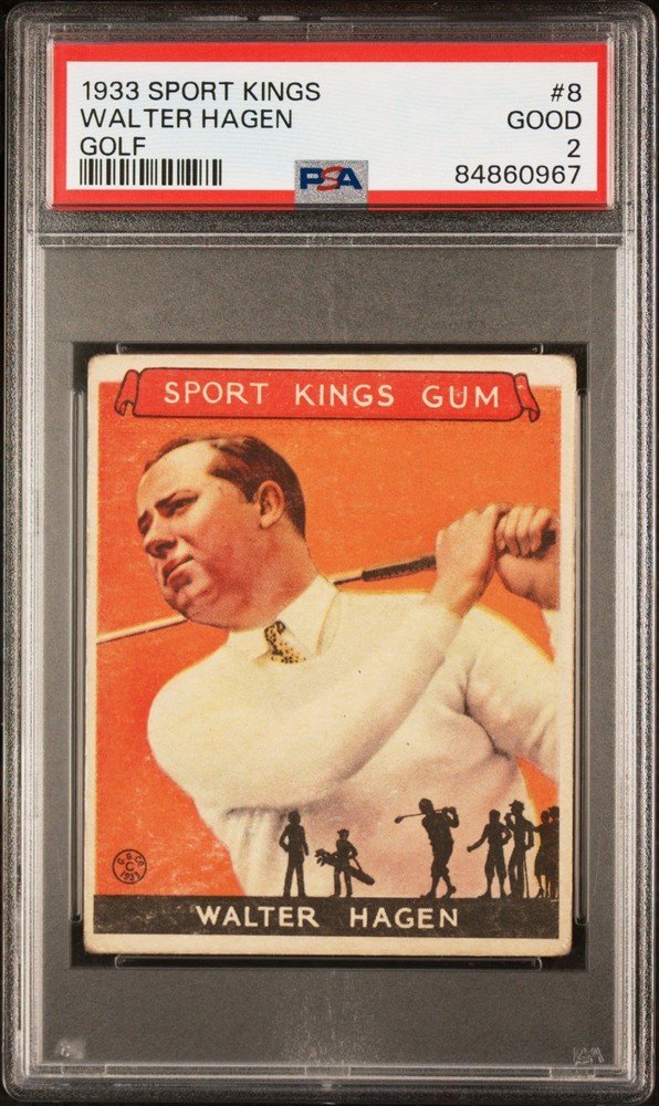 WALTER HAGEN~ 1933 Goudey Sport Kings-HOF🔥PSA 2 Good🔥Great Eye appeal