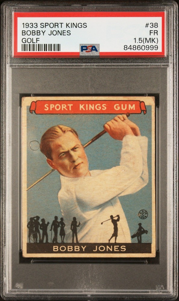 BOBBY JONES~ 1933 Goudey Sport Kings-HOF🔥PSA 1.5 (MK)🔥Great Eye appeal