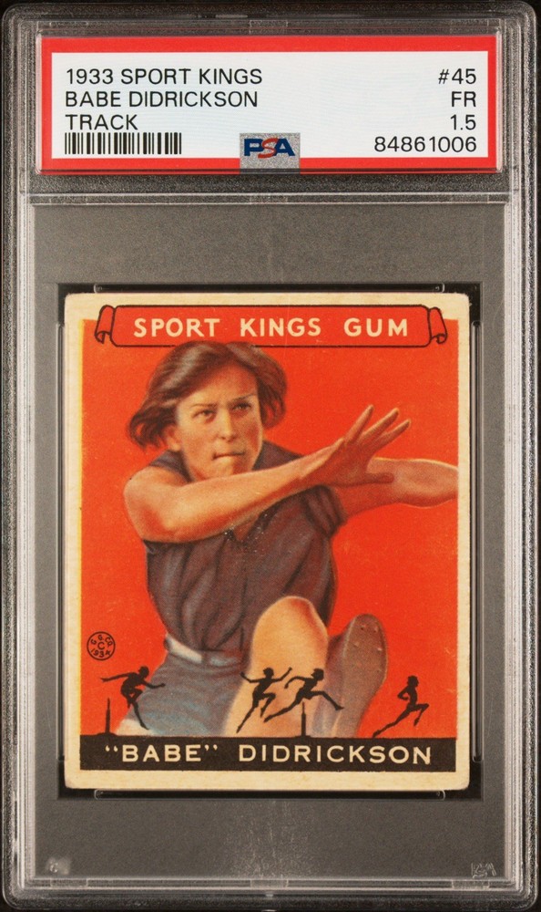 BABE DIDRICKSON~ 1933 Goudey Sport Kings-HOF🔥PSA 1.5, Great Eye Appeal -Beauty