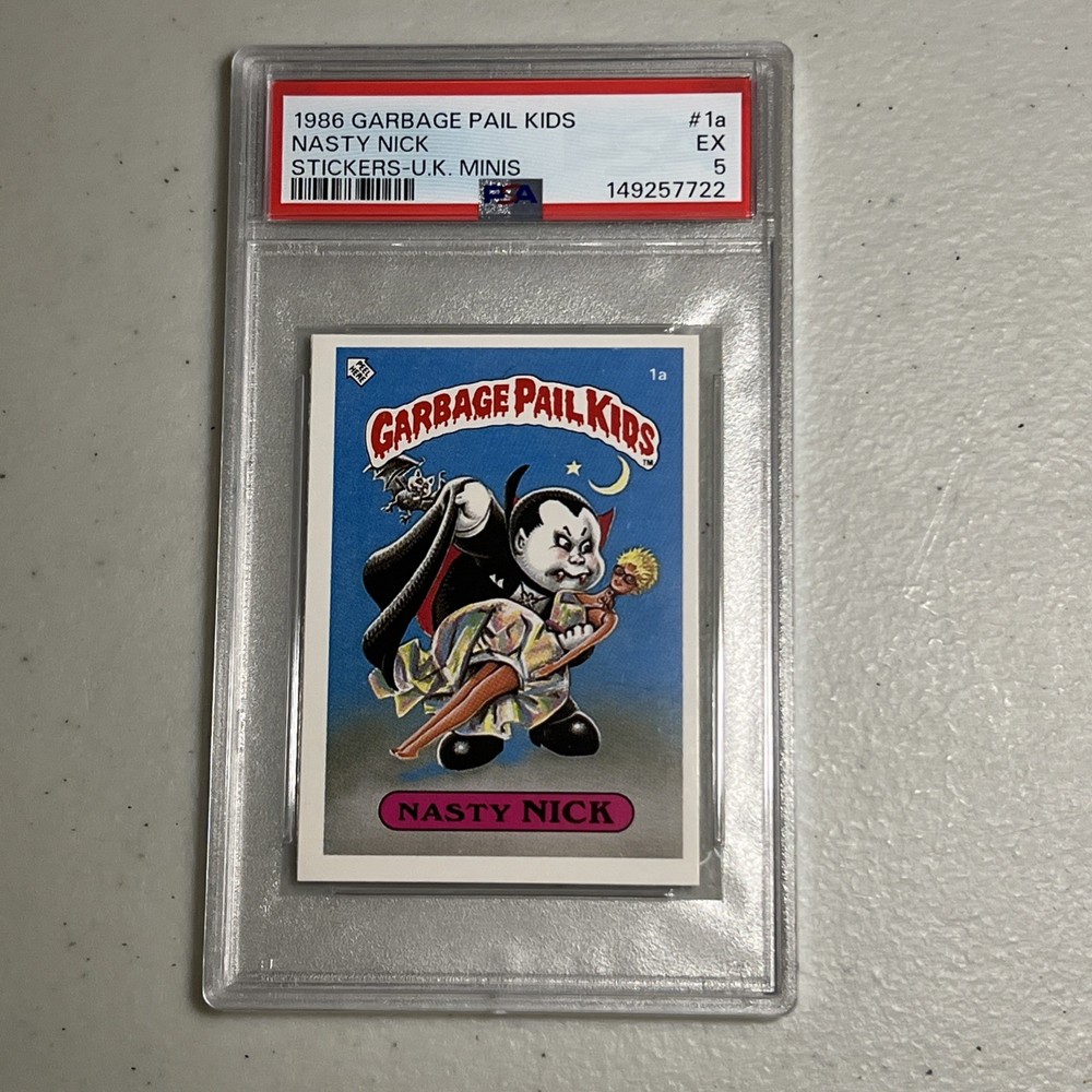 1986 TOPPS UK MINIS GARBAGE PAIL KIDS NASTY NICK PSA 5 #1A