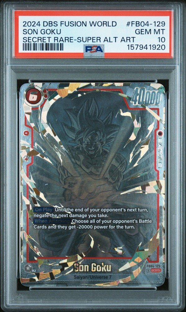 2024 DRAGON BALL SUPER CARD GAME FUSION WORLD ULTRA LIMIT SON GOKU PSA 10