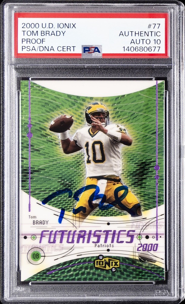 2000 UPPER DECK IONIX PROOF #77 TOM BRADY ROOKIE RC PSA AUTHENTIC DNA AUTO 10