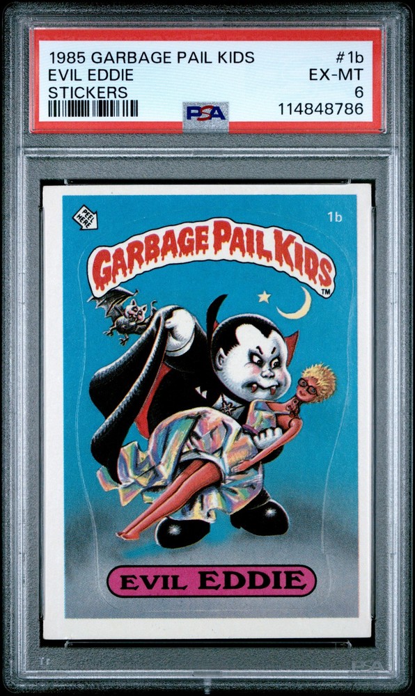 1985 GARBAGE PAIL KIDS STICKERS #1B EVIL EDDIE PSA 6
