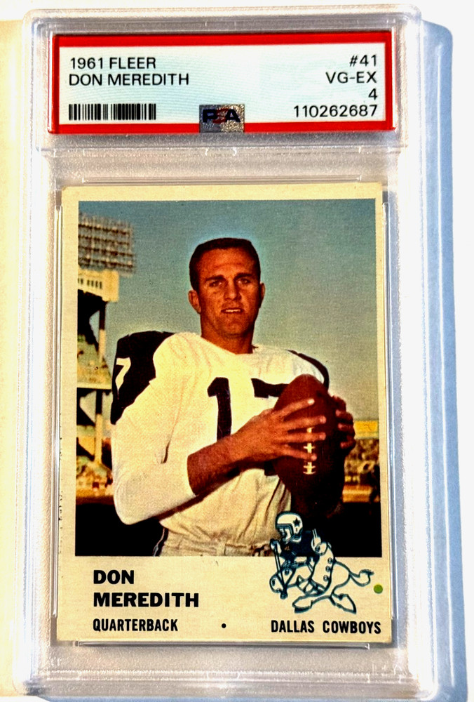1961 FLEER Don Meredith Rookie Card #41 PSA 4 VG-EX Vintage Dallas Cowboys
