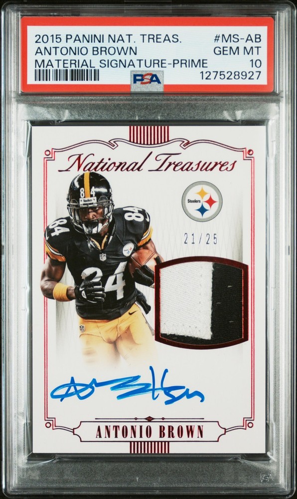 2015 NATIONAL TREASURES ANTONIO BROWN GU PATCH AUTO PRIME PSA 10