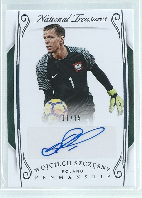 WOJCIECH SZCZESNY 2018 NATIONAL TREASURES PENMANSHIP POLAND AUTO #D /75