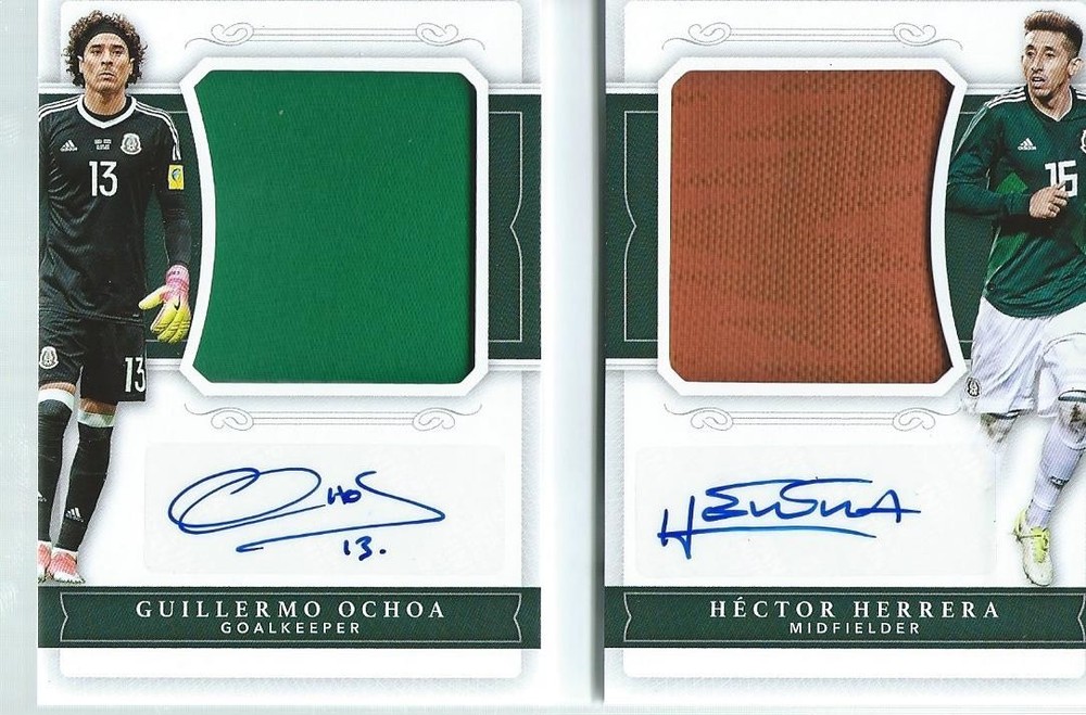 GUILLERMO OCHOA HECTOR HERRERA 2018 NATIONAL TREASURES MEXICO PATCH AUTO #D 7/30