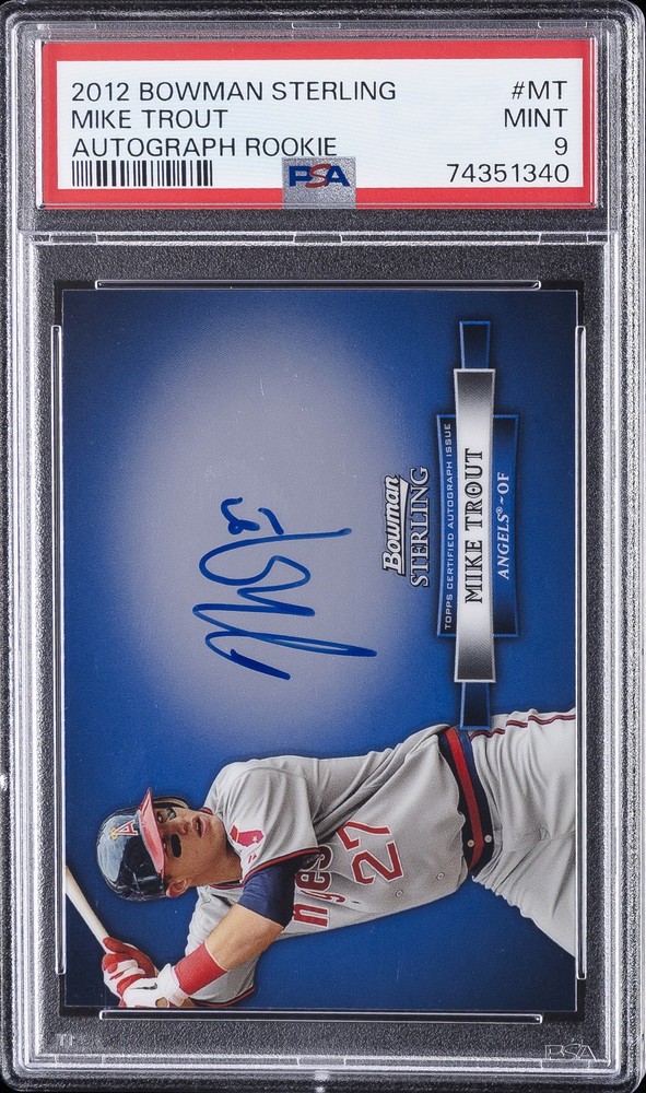 2012 BOWMAN STERLING AUTO ROOKIE #MT MIKE TROUT PSA 9 AUTO