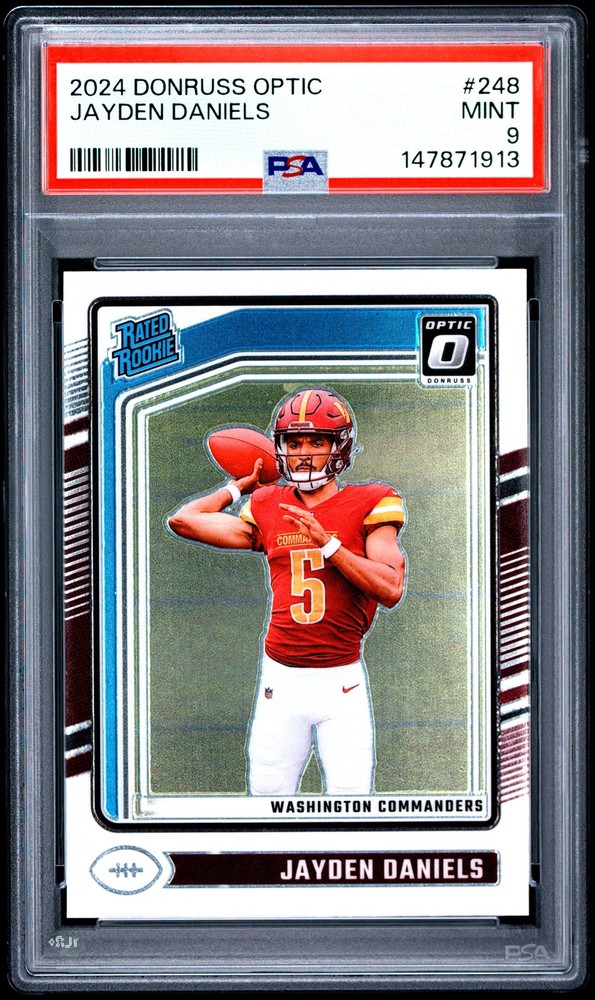 2024 PANINI DONRUSS OPTIC #248 JAYDEN DANIELS PSA 9