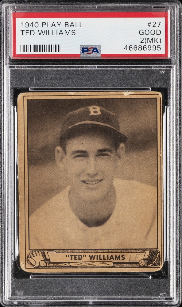 1940 PLAY BALL #27 TED WILLIAMS PSA 2 MK