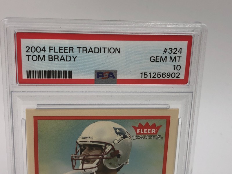 TOM BRADY Trading Card 2004 FLEER TRADITION #324 Patriots graded PSA GEM MINT 10 view 2