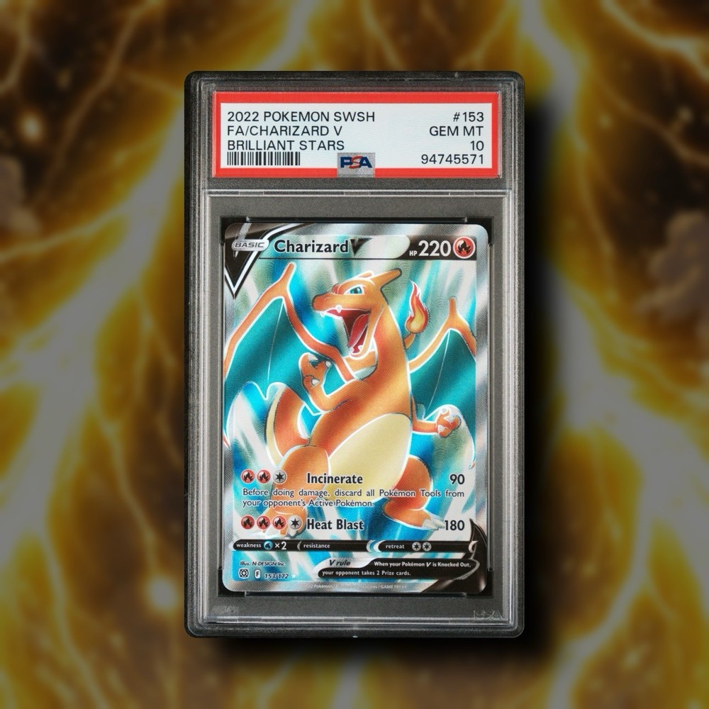 Charizard V (Full Art) 153/172 Swsh09: Brilliant Stars Holo PSA 10