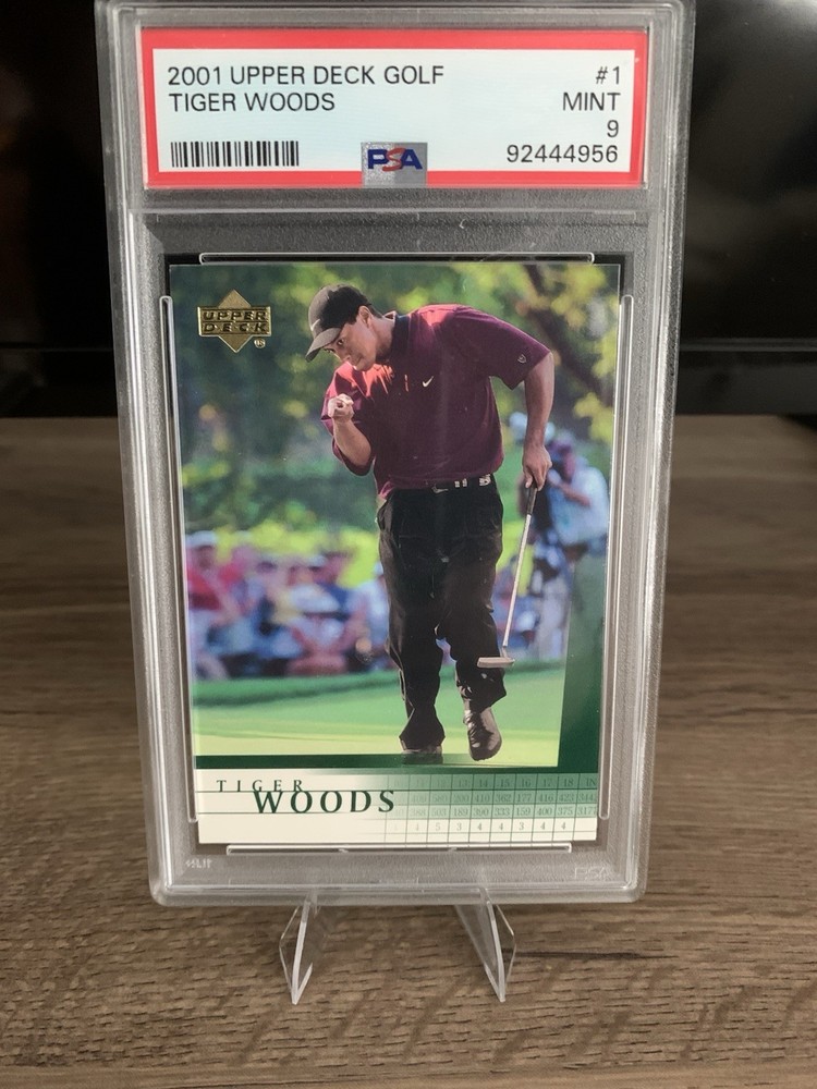 2001 Upper Deck Tiger Woods #1 (RC) PSA 9