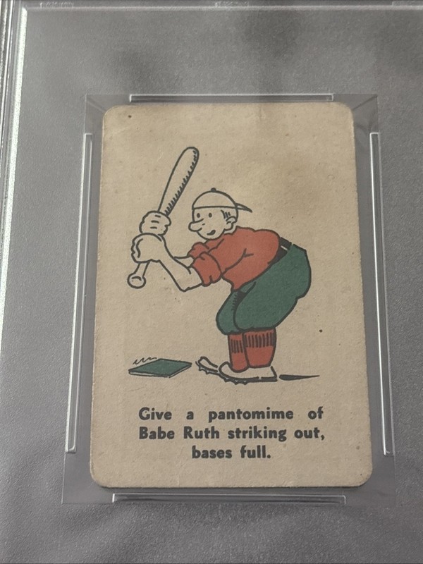 Babe Ruth 1935 Whitman Party Stunts PSA 2 Baseball Card view 2