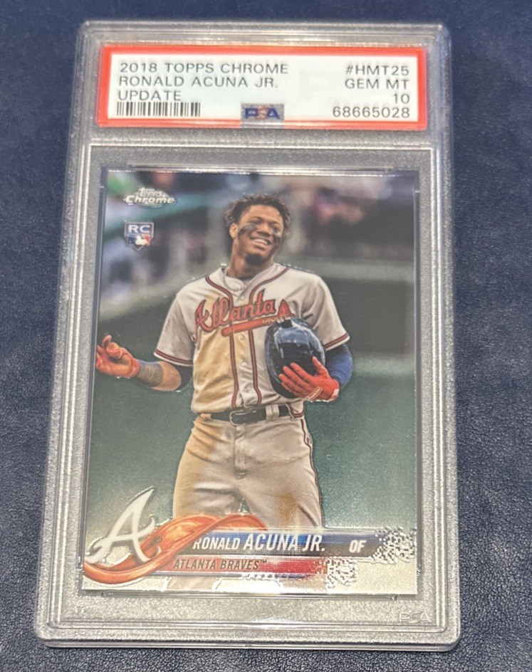 Ronald Acuna Jr 2018 Topps Chrome Update Rookie Card RC #HMT25 PSA 10 GEM MINT