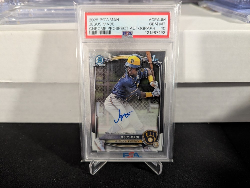 2025 Bowman Chrome Jesus Made 1st Autograph PSA 10 Gem Mint #1 Prospect Brewers