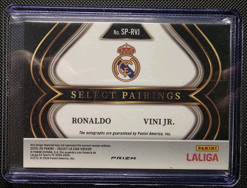 2025-26 Panini Select La Liga Ronaldo Vini Jr. Pairings Dual Auto view 2