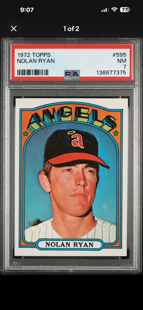 NOLAN RYAN 1972 TOPPS PSA 7 ! *JUST GRADED ! *DEAD CENTERED HIGH # BEAUTY ! LOOK
