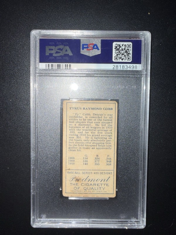 1911 T205 GOLD BORDER TY COBB PSA 2 DETROIT TIGERS HOF view 2