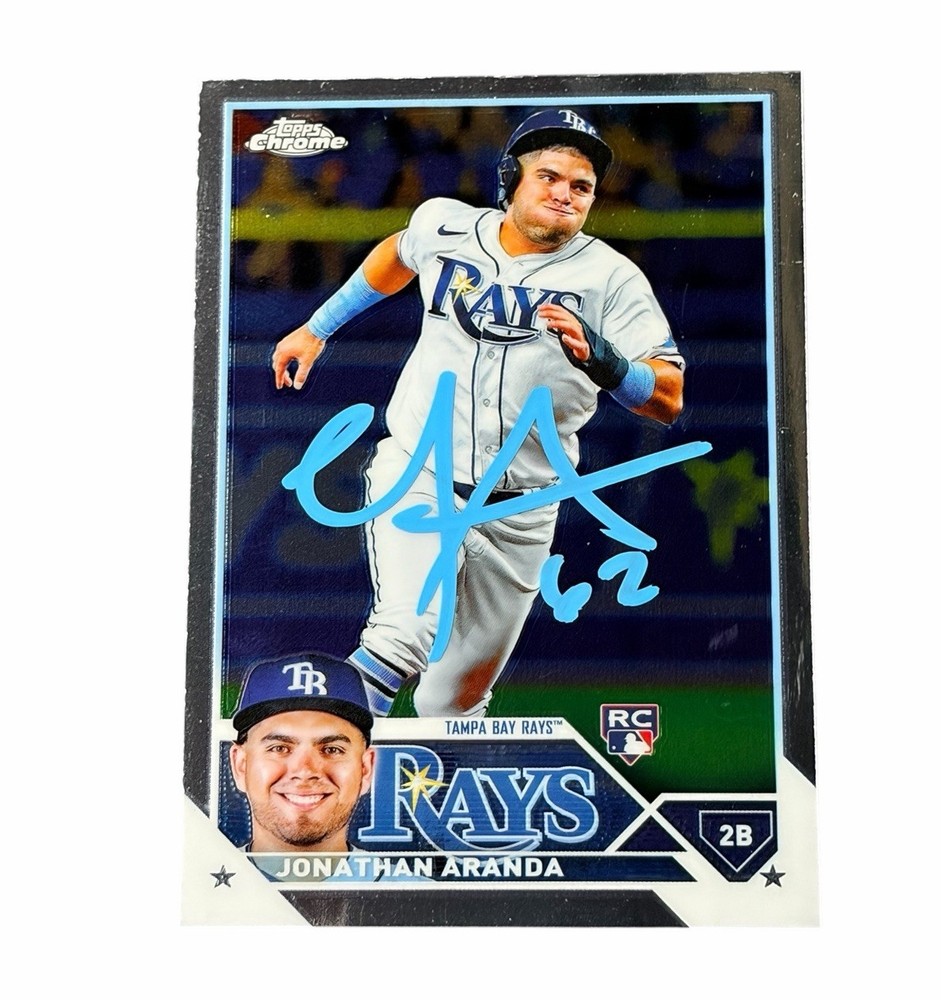 Jonathan Aranda Signed Card Tampa Bay Rays Autographed Auto Rookie PSA