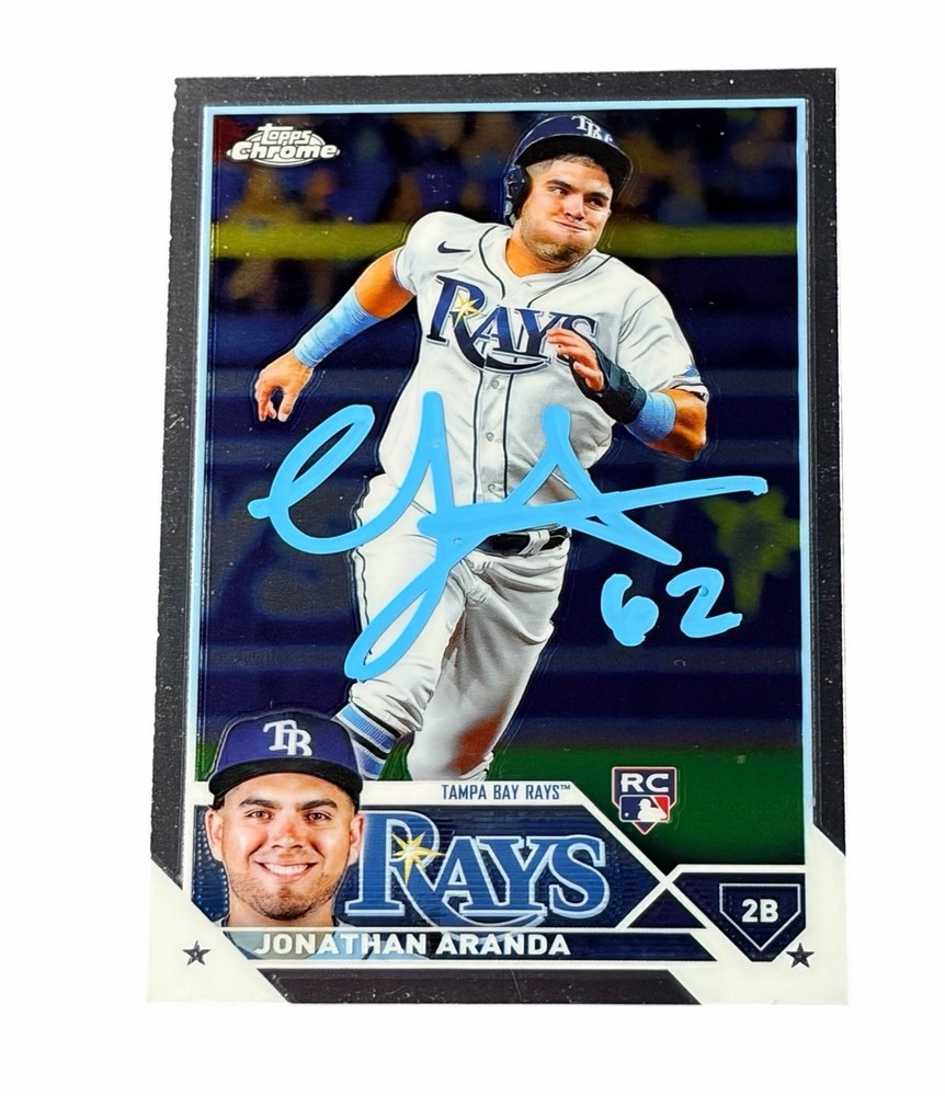 Jonathan Aranda Signed Card Tampa Bay Rays Autographed Auto Rookie PSA