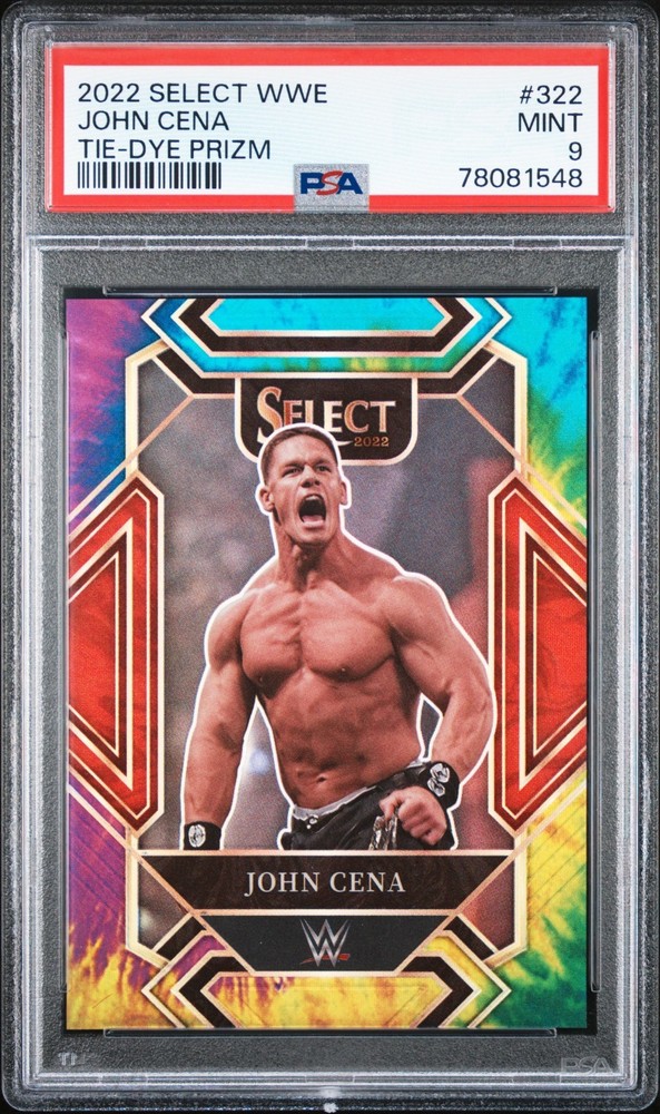 2022 Panini Select WWE - John Cena Mezzanine #322 Tie-Dye Prizm /25 PSA 9