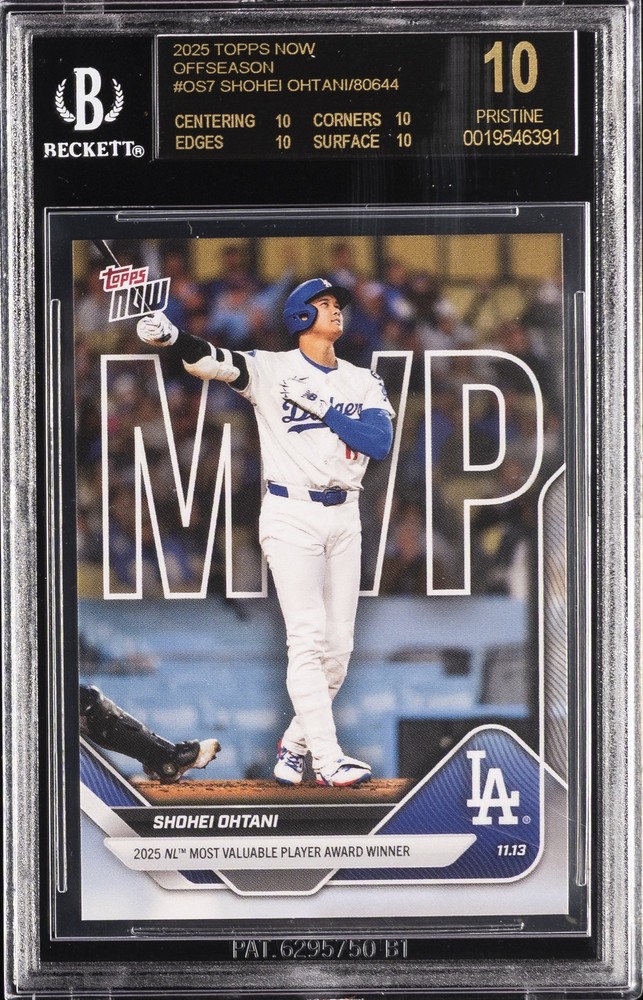 2025 TOPPS NOW OFFSEASON #OS7 SHOHEI OHTANI BGS 10 BLACK LABEL