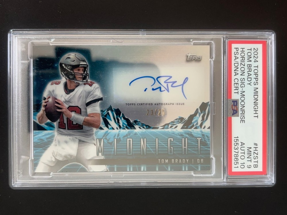 2024 Topps Midnight Tom Brady Horizon Moonrise Auto #/25 PSA 9 AUTO 10