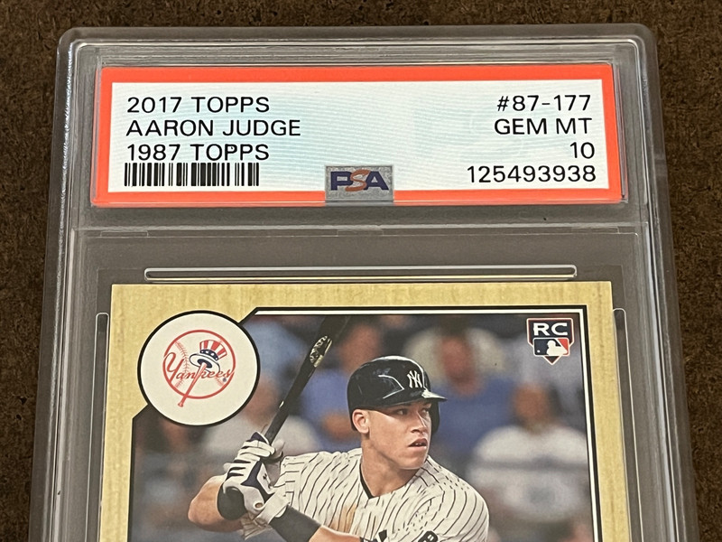 2017 Topps Baseball 1987 30th Anniversry #87-177 Aaron Judge (RC) Yankees PSA 10 view 2