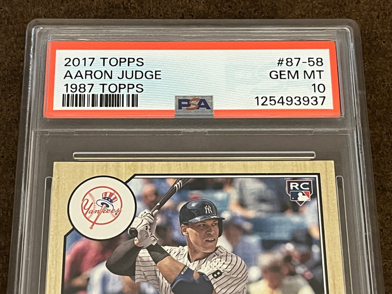 2017 Topps Baseball 1987 30th Anniversary #87-58 Aaron Judge (RC) Yankees PSA 10 view 2
